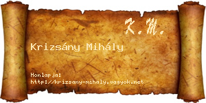 Krizsány Mihály névjegykártya