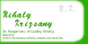 mihaly krizsany business card
