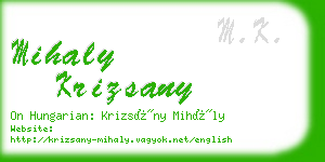 mihaly krizsany business card